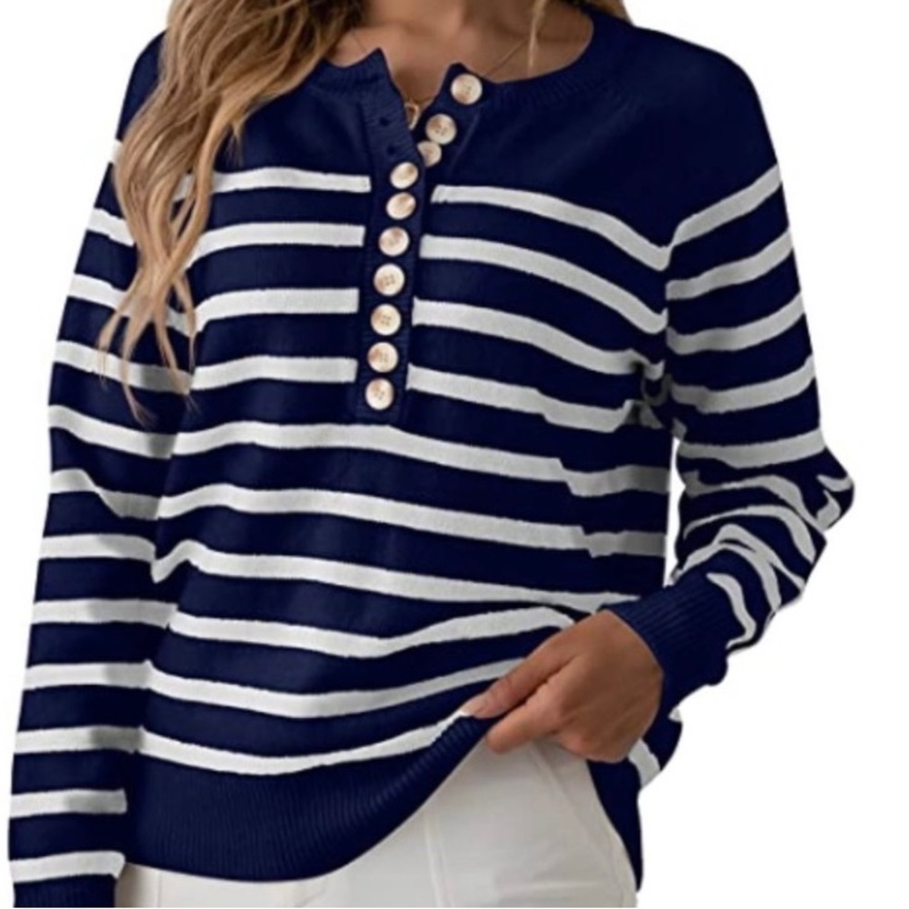NWT-SUPRELOOK-STRIPED SWEATER-SIZE LARGE